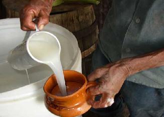 Pouring pulque