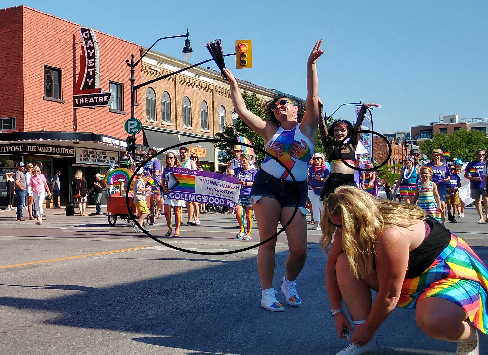 Hamlin's election signs in the Pride Parade