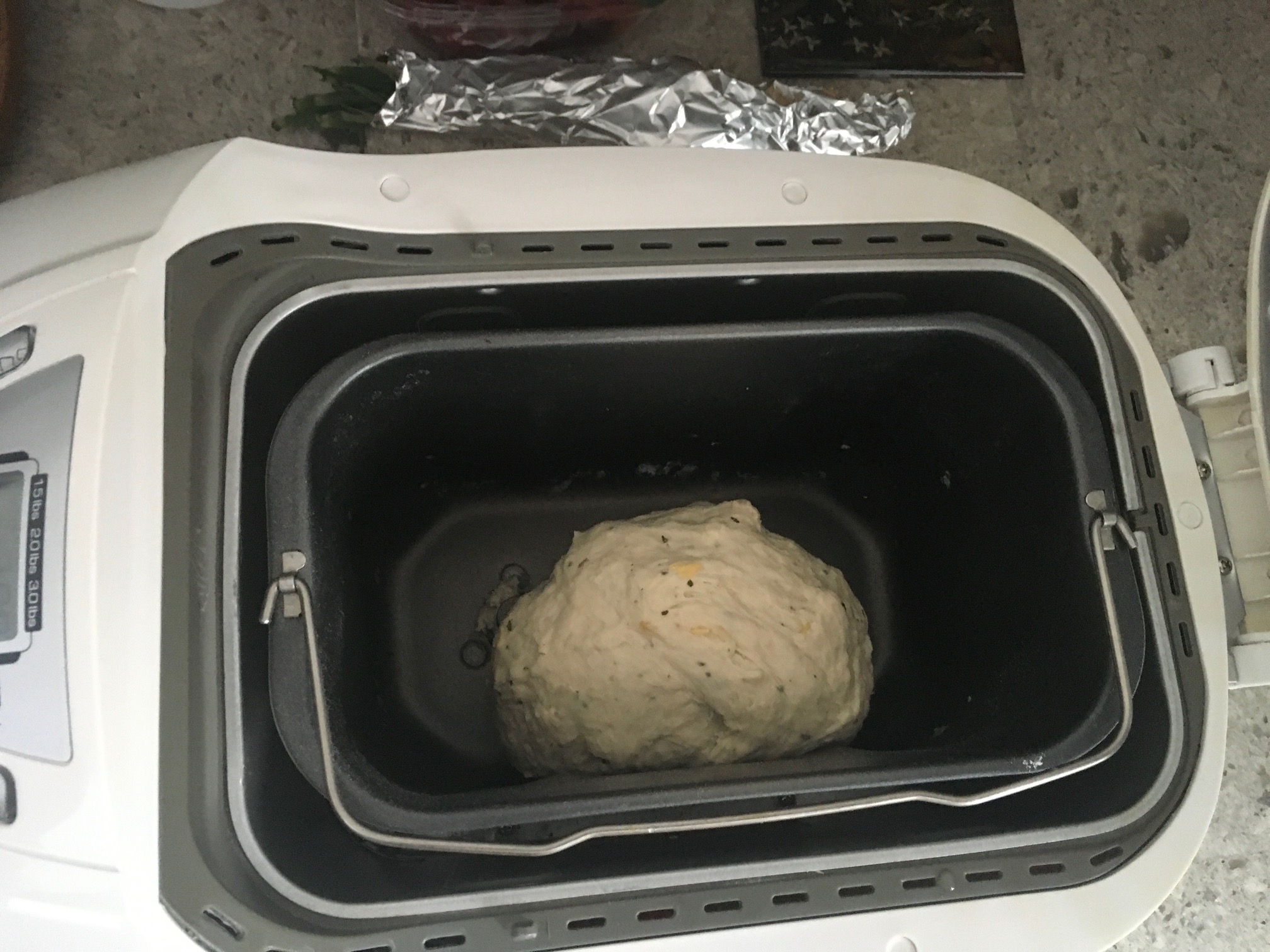 Dough in the bread machine