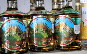 Agave spirits on sale in Zihuatanejo