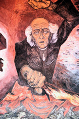 Miguel Hidalgo, father of Mexican Independence, mural in Guadalajara