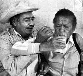 Pulque drinkers, photo from La Jornada