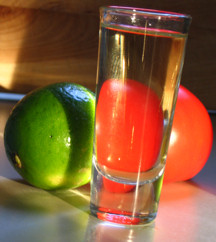 Tequila, lime and tomato