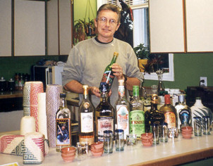 Author at a home tequila tasting